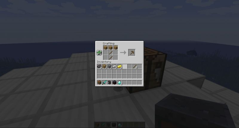 Crafting Wooden Pickaxe