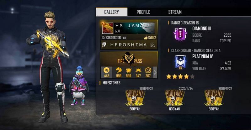 Heroshima YT&#039;s Free Fire ID