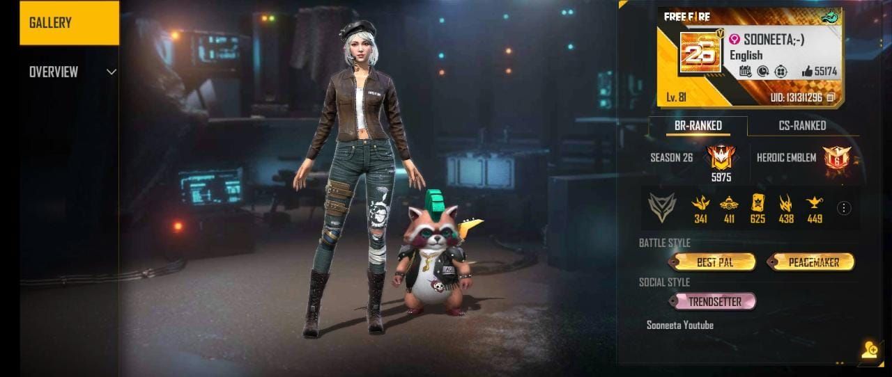 Sooneeta प्रोफाइल (Image Credit : Garena)