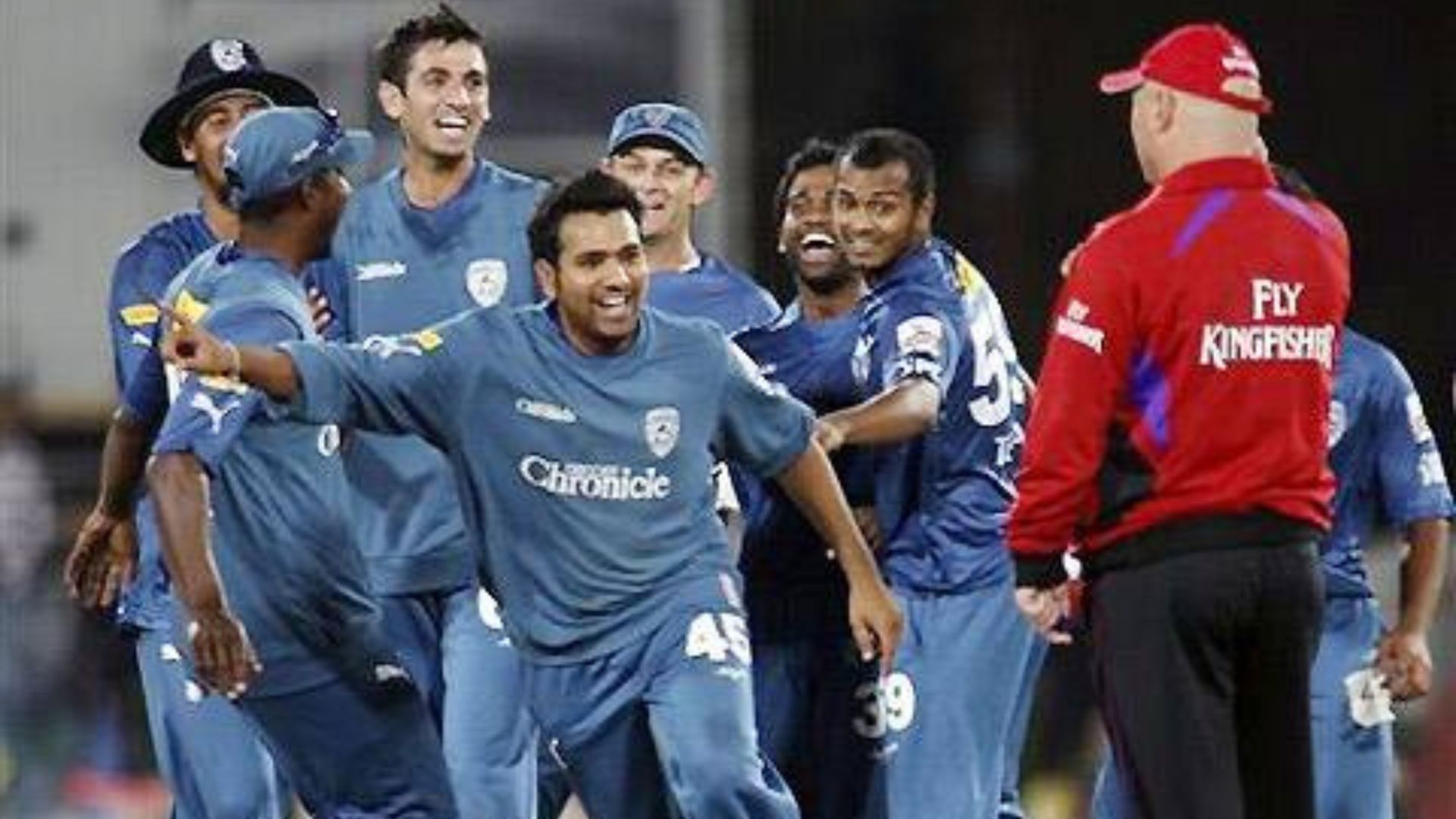 Rohit Sharma celebrates after taking a hattrick (P.C.:Twitter)