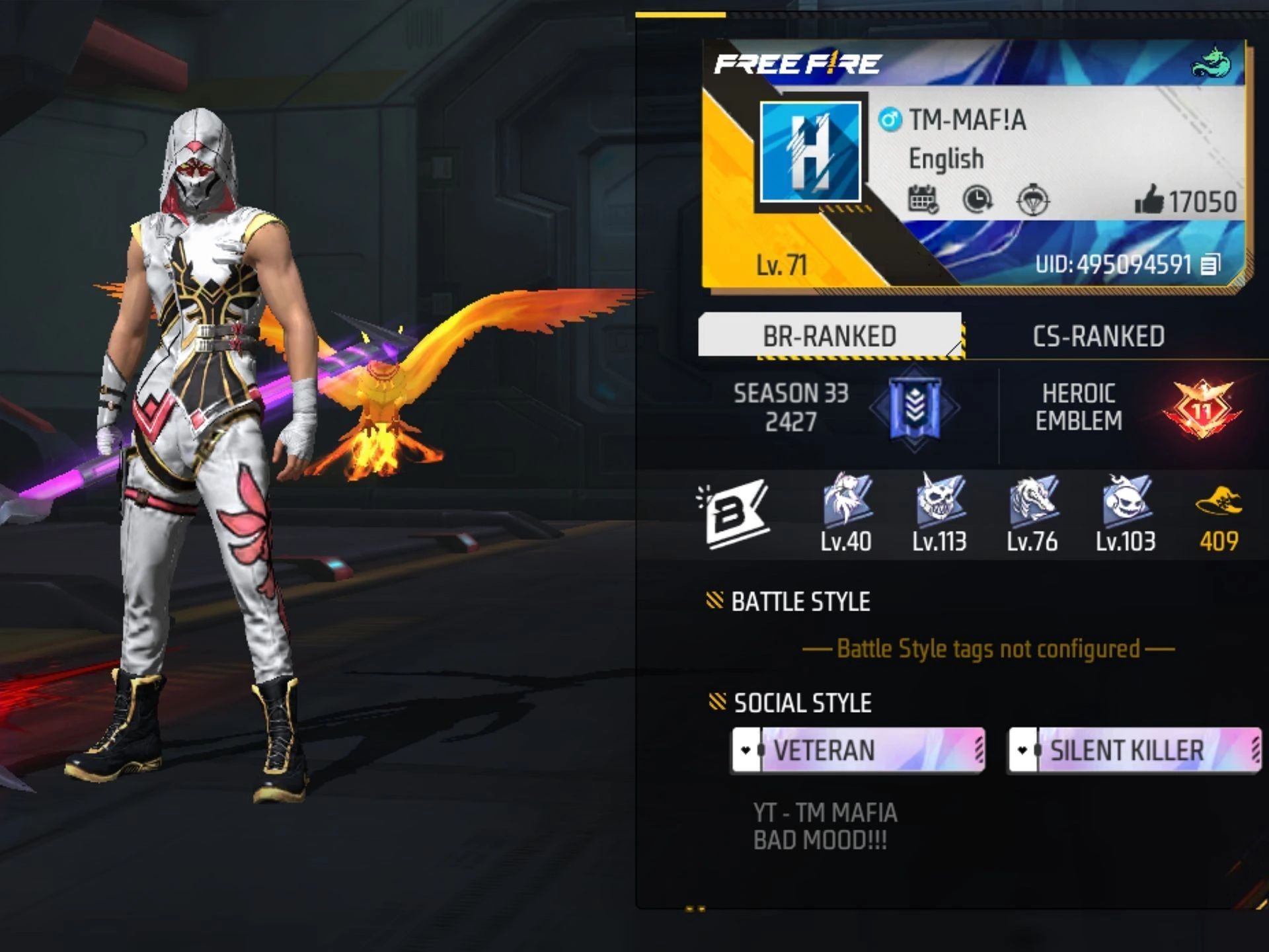 TM Mafia की प्रोफाइल (Image via Garena)