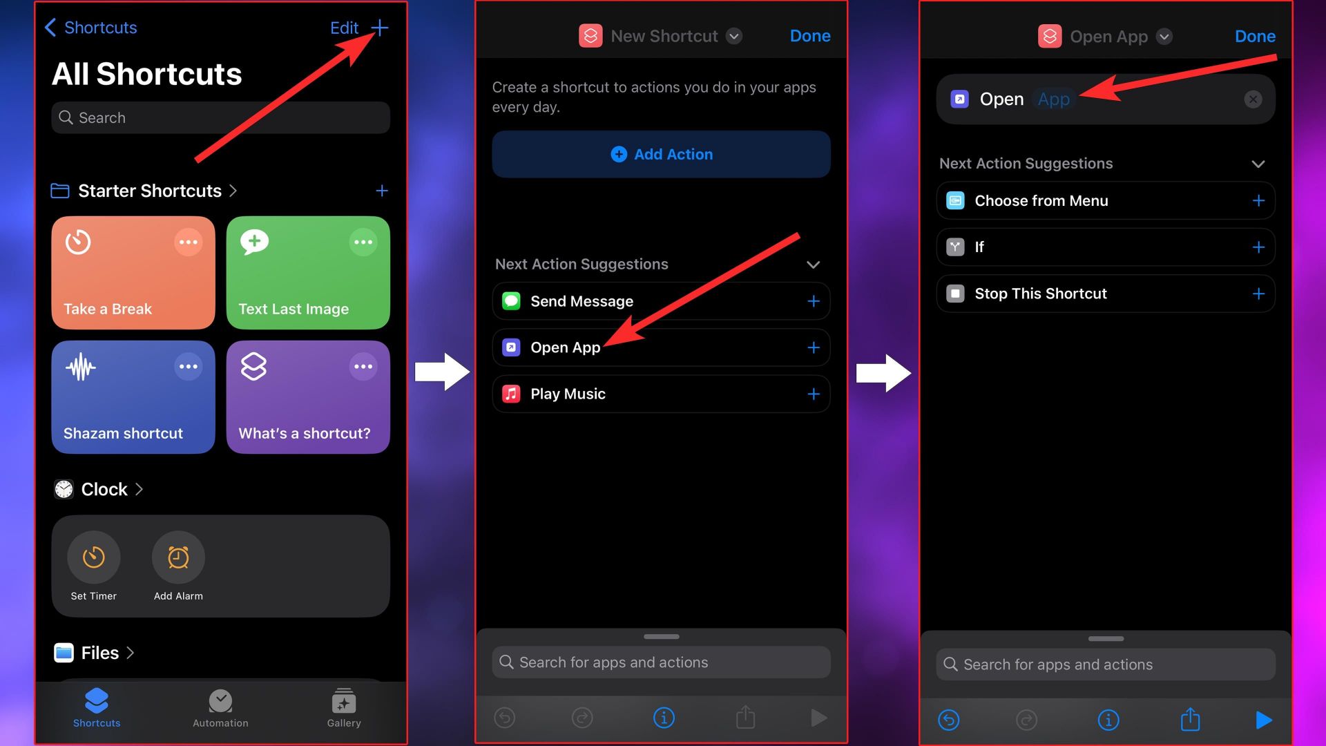 Add an app&#039;s shortcut from the Shortcuts app (Image via Sportskeeda)