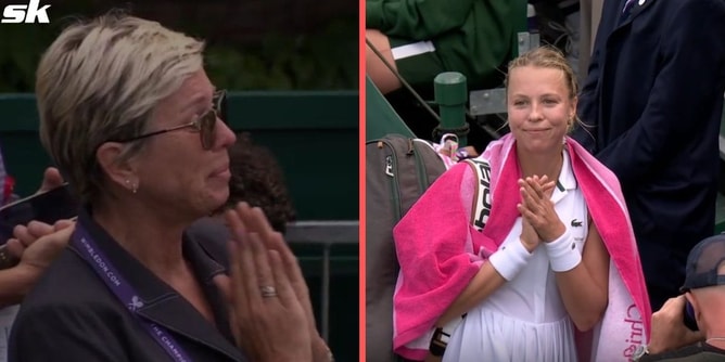 Anett Kontaveit's mother breaks into tears as Estonian falls in Wimbledon 2R in farewell singles tournament