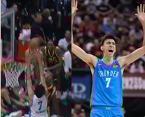 Watch - Chet Holmgren meets Ochai Agbaji at the rim and sends his shot back at the NBA California Classic