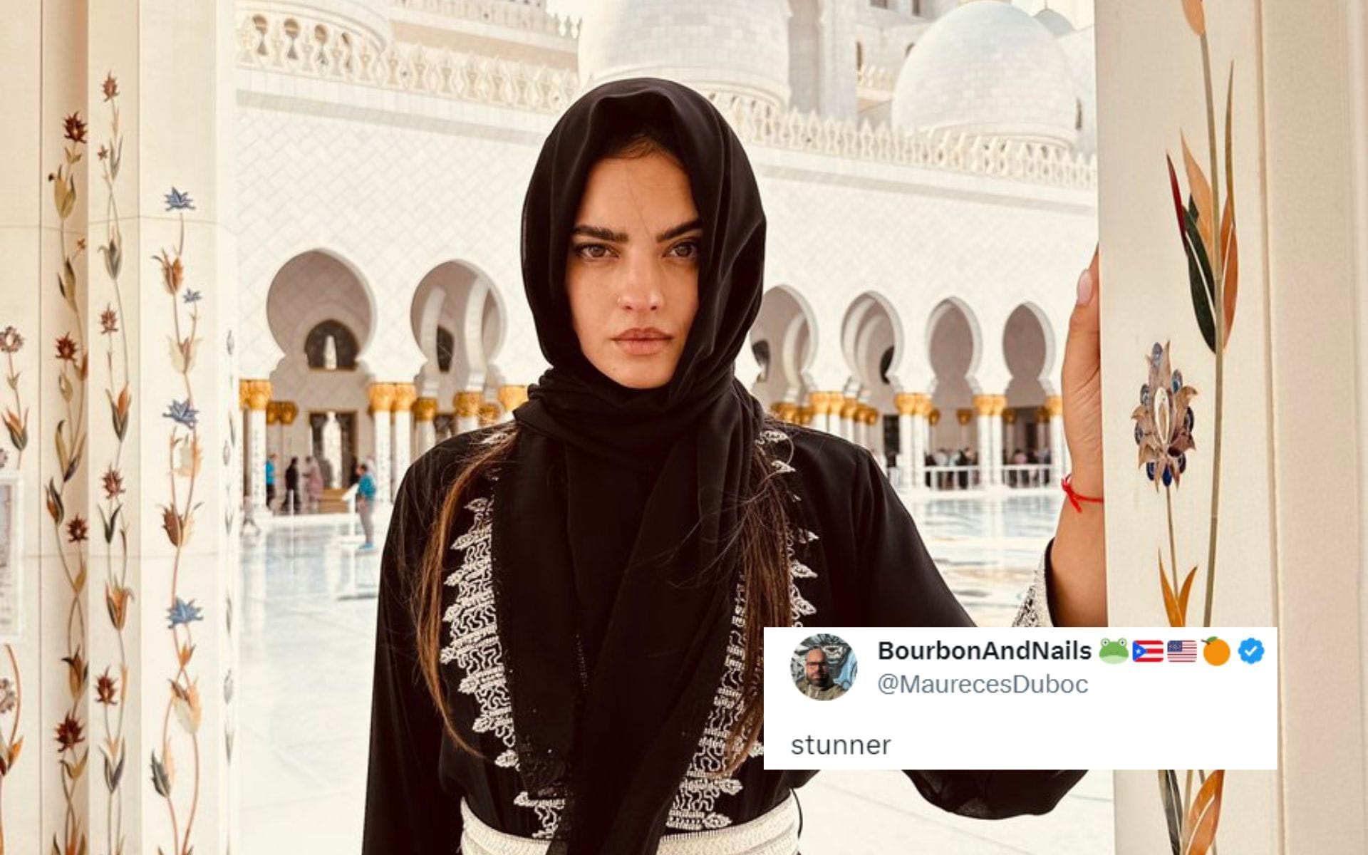 "Stunner"- Nina-Marie Daniele's Abu Dhabi-inspired fit for UFC 294 leaves fans awestruck