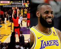 Watch: 6’9” LeBron James comically attempts to block 7’4” Boban Marjanovic at shootaround