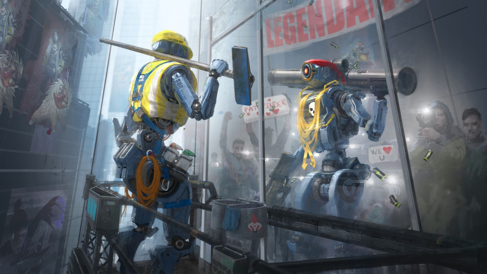 Pathfinder cleaning windows 