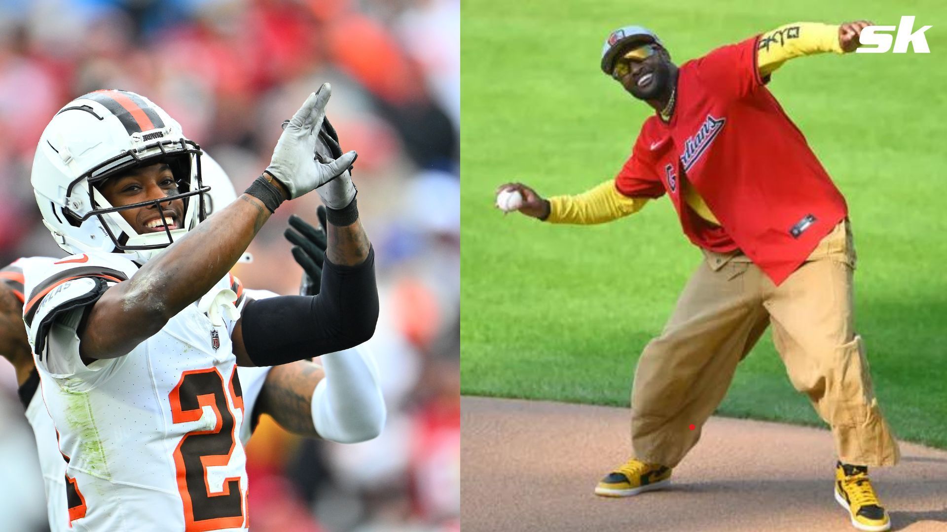Browns cornerback Denzel Ward treated fans to a one-of-a-kind ceremonial first pitch on Tuesday