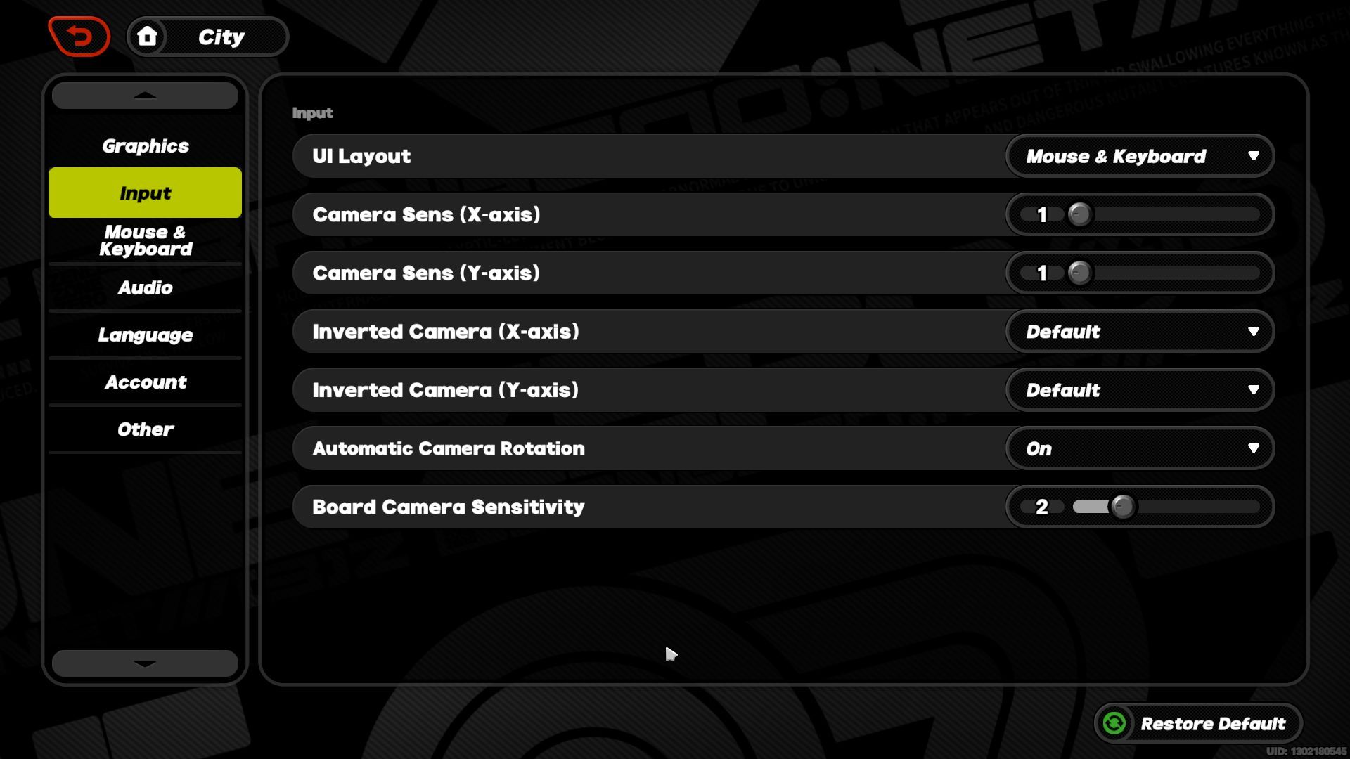 Input settings for ZZZ (Image via HoYoverse)