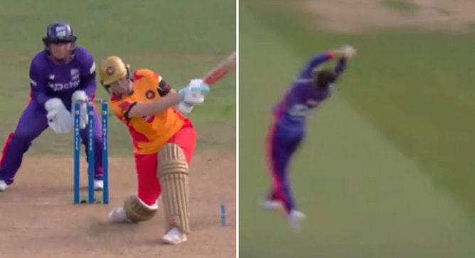 [Watch] Livewire Linsey Smith dives backwards to take a stunning catch in The Hundred