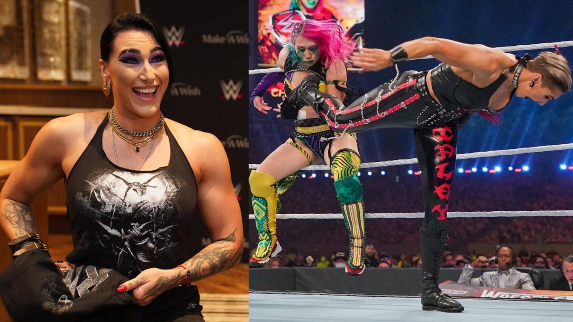 Asuka Rhea Ripley Asuka responds to Rhea Ripley after teasing a potential match against her