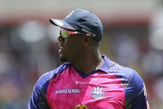 [Watch] Carlos Brathwaite smashes his helmet beyond the boundary in anger after being adjudged out in Max 60 Caribbean 2024