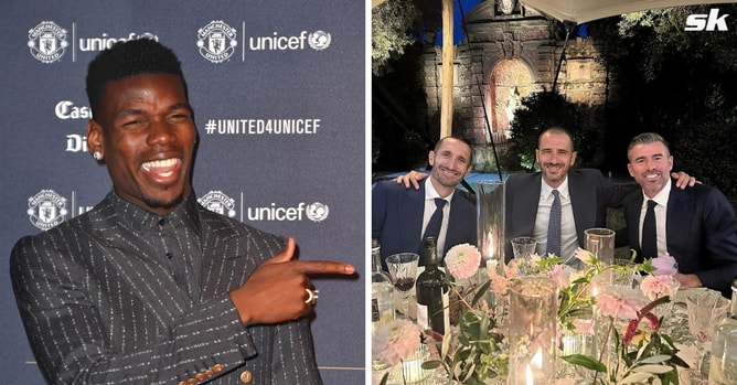 Leonardo Bonucci recreates iconic Juventus defensive line with Chiellini and Barzagli at Gianluigi Buffon’s wedding; Paul Pogba drops comment