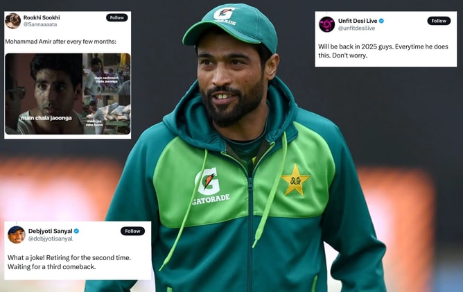 "Another Pakistani cricketer retiring for 100th time" - Fans react as Mohammad Amir announces retirement from international cricket, again