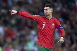 Cristiano Ronaldo reacts as Portugal confirmed joint hosts of 2030 FIFA World Cup
