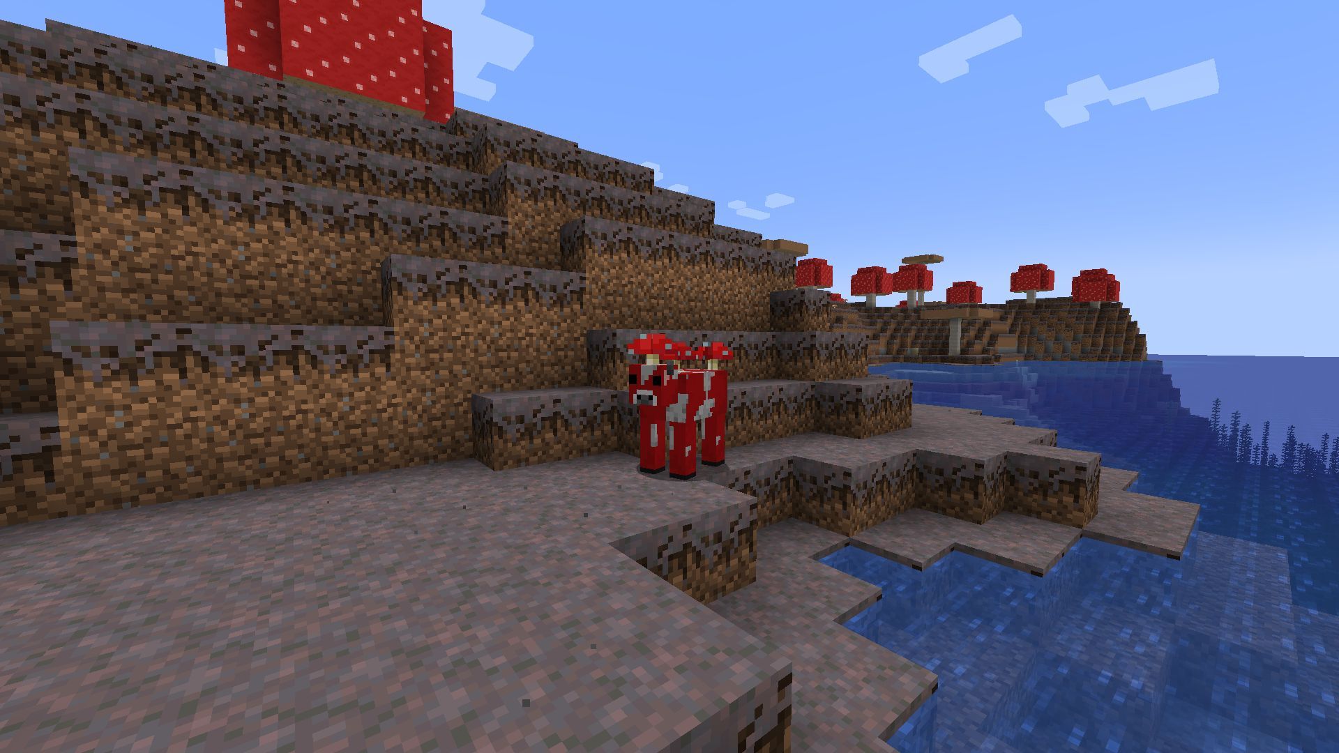 Mushroom fields are home to the iconic mooshrooms (Image via Mojang Studios)