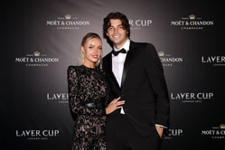 Taylor Fritz's girlfriend Morgan Riddle turns up the style in elegant blue Thom Browne dress at New York Fashion Show