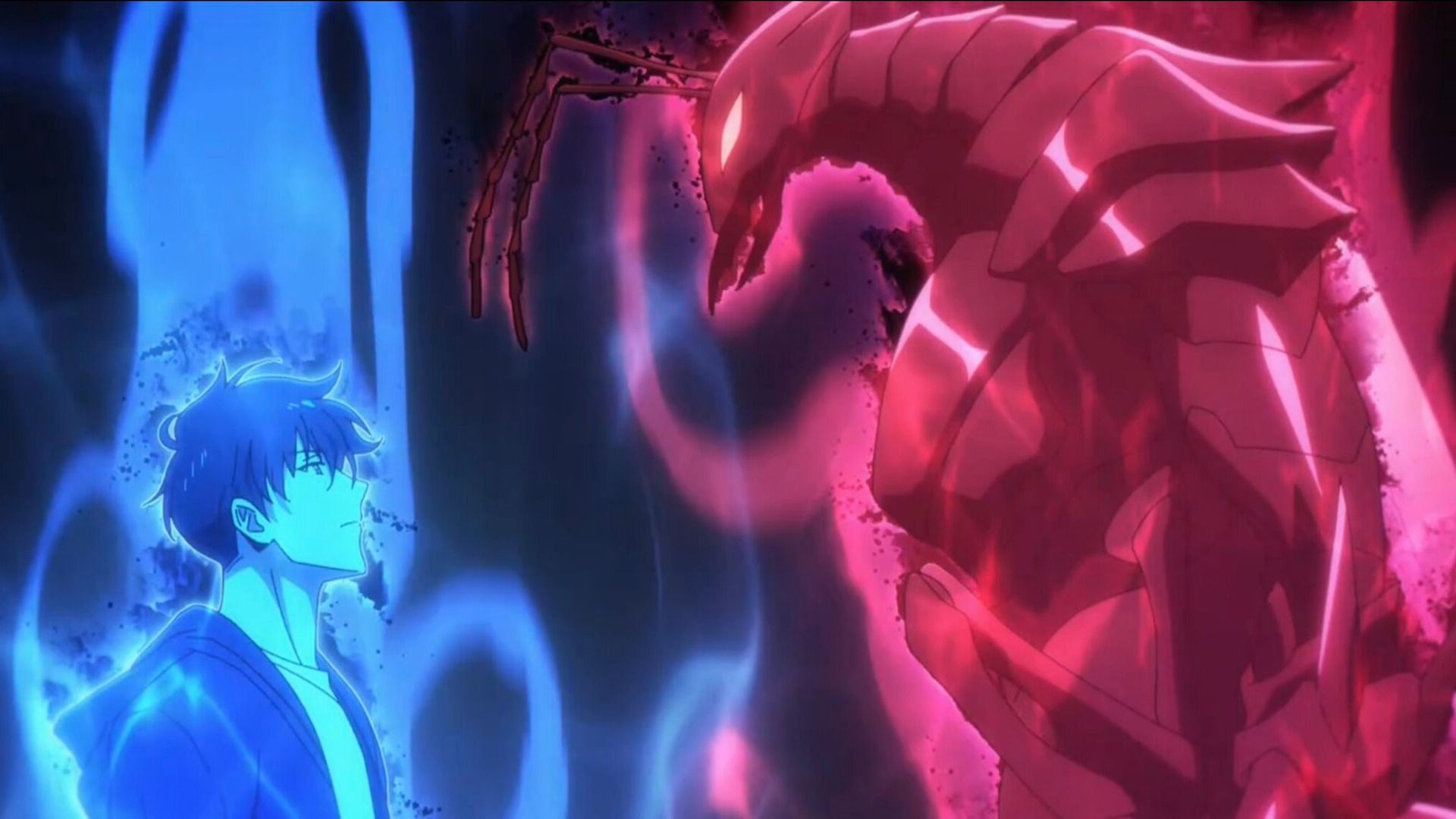 Sung Jinwoo vs The Ant King in Solo Leveling season 2 (Image via A-1 Pictures)