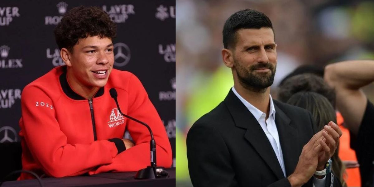 Ben Shelton and Novak Djokovic 