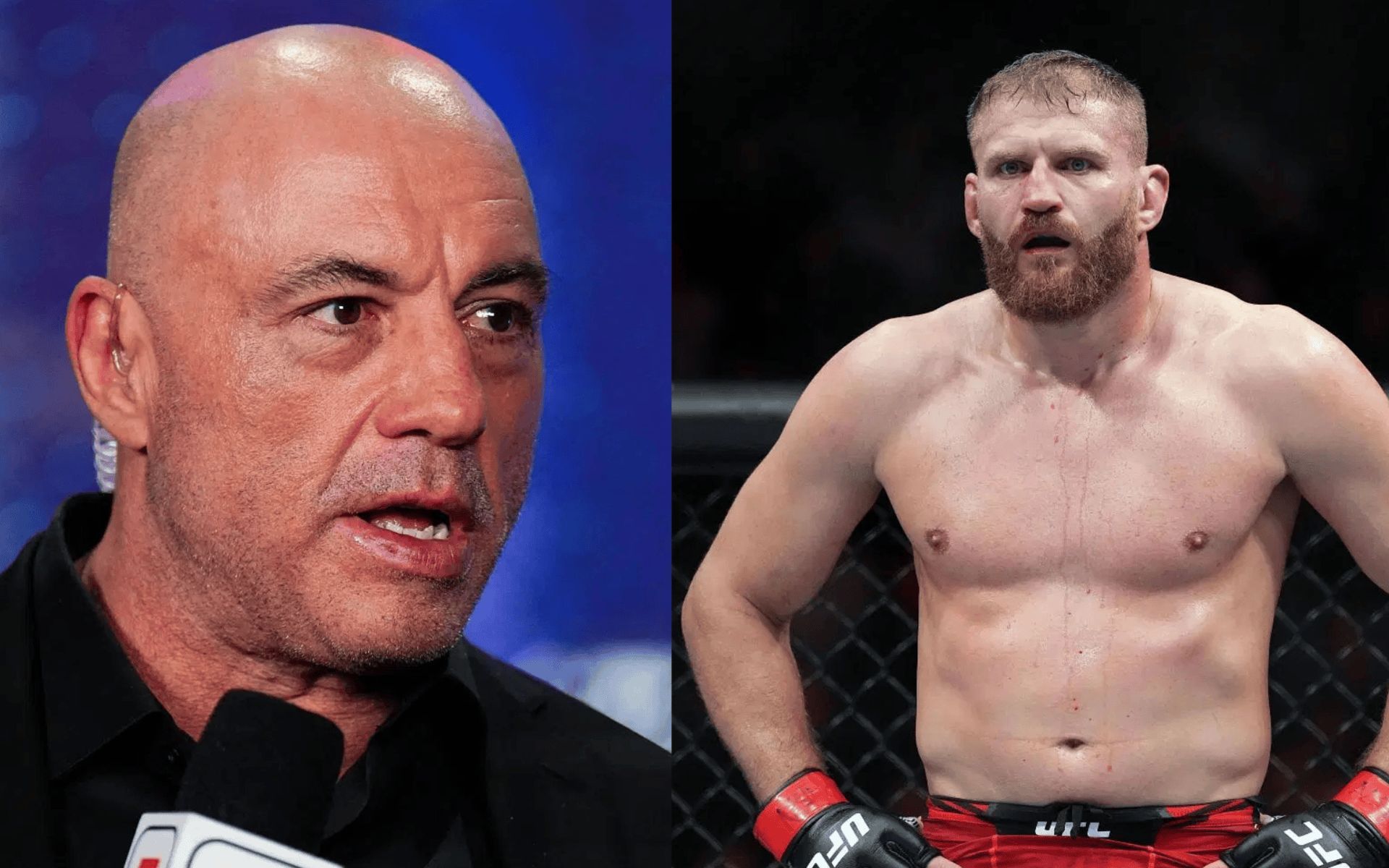 Joe Rogan (left) discusses Jan Blachowicz