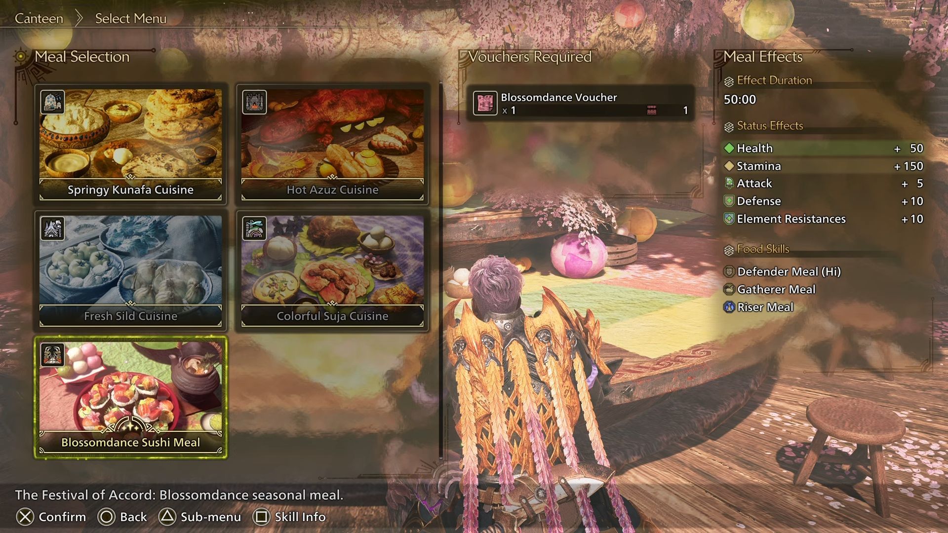 Special Meal in Grand Hub's Canteen (Image via Sportskeeda Gaming || Capcom)