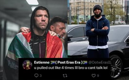 "Islam vs. Khamzat for 185 interim" - Fans react as Khamzat Chimaev pens four-word reaction amid Dricus du Plessis injury rumors