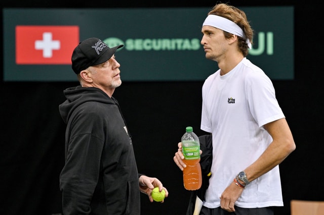 Boris Becker and Alexander Zverev at the Davis Cup 2023 - Source: Getty