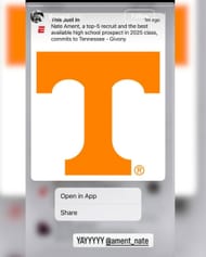 إن توقيع تينيسي ، ميا بولد ، متحمس كمنظور رقم 4 ، أعلن نيت آمنت التزامه بالمتطوعين. (الصورة عبر Instagram @ tbcmia3)