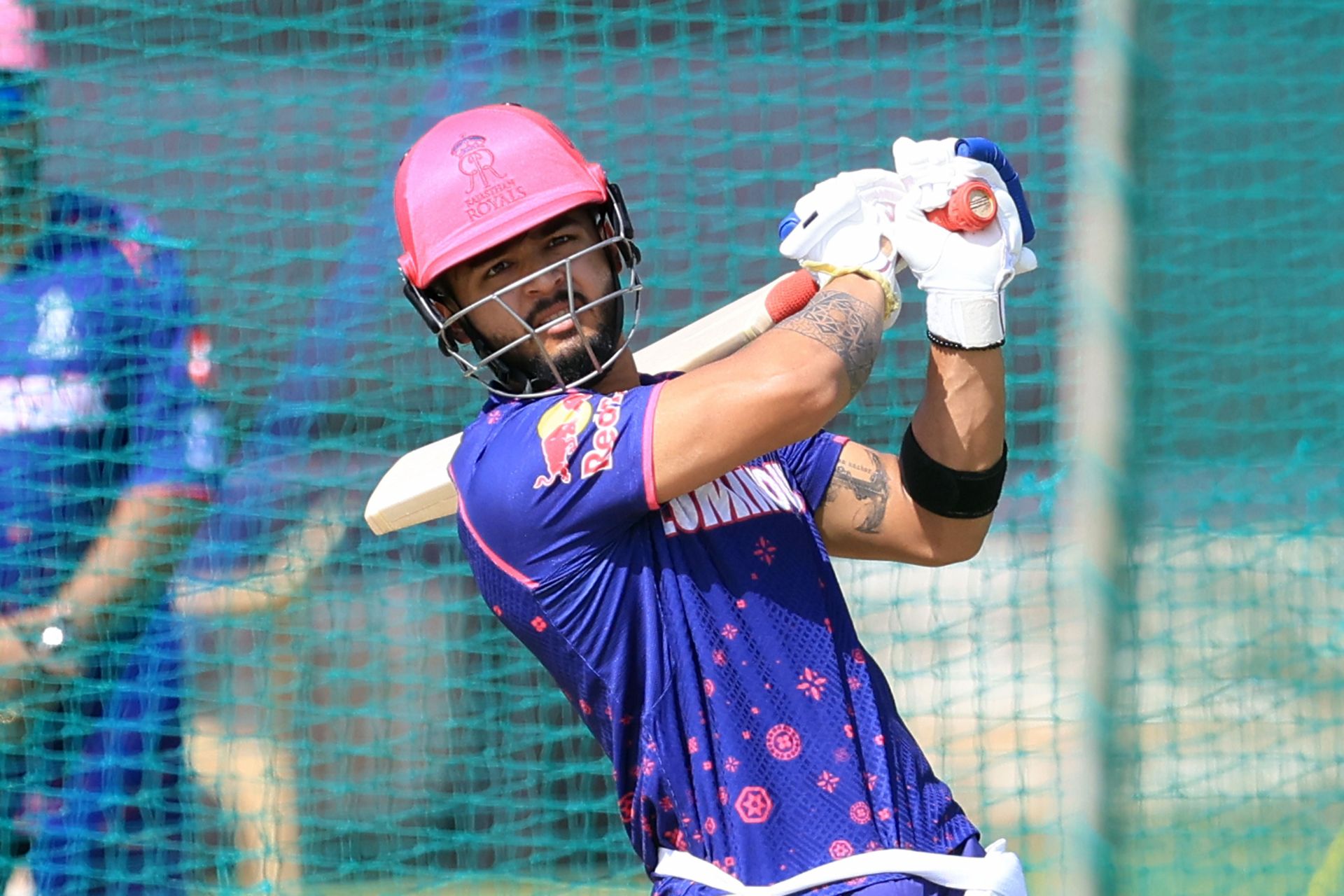 Riyan Parag in the IPL nets. Source: Getty