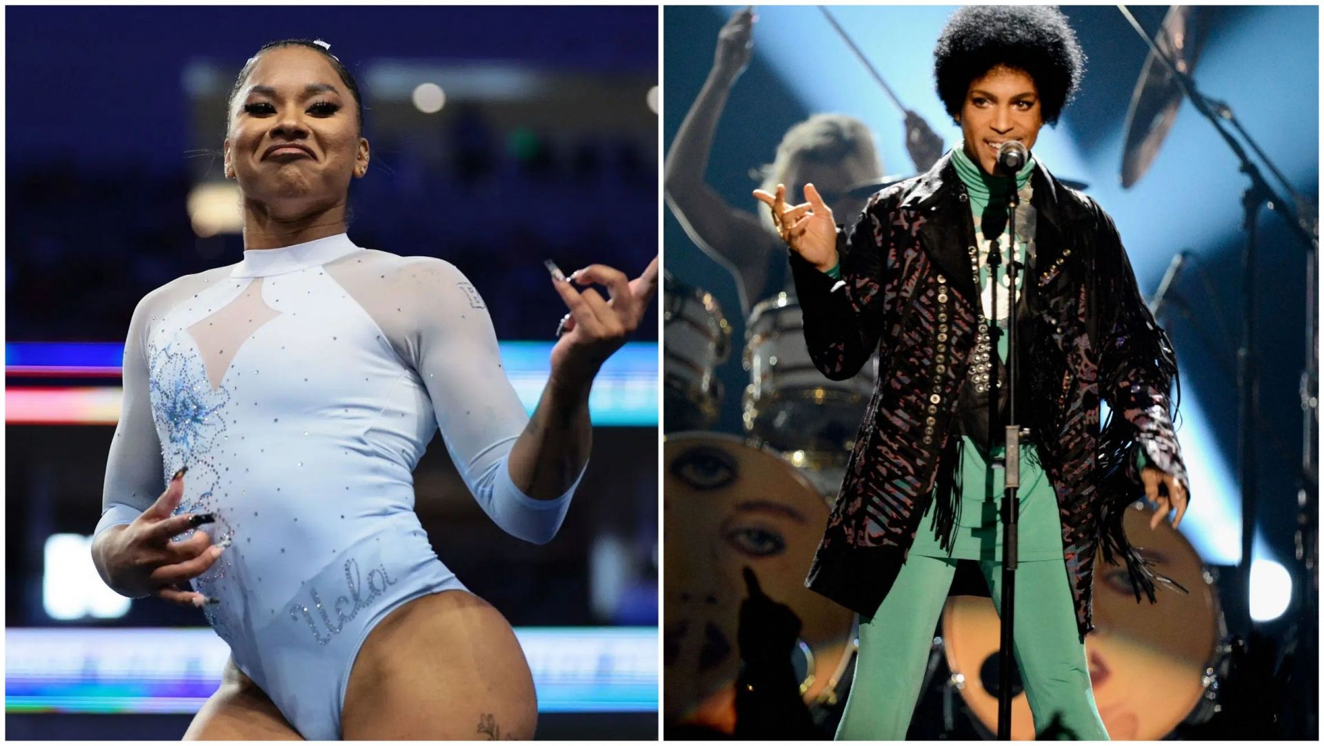 Jordan Chiles pays tribute to musical icon Prince following her victory at NCAA Championships