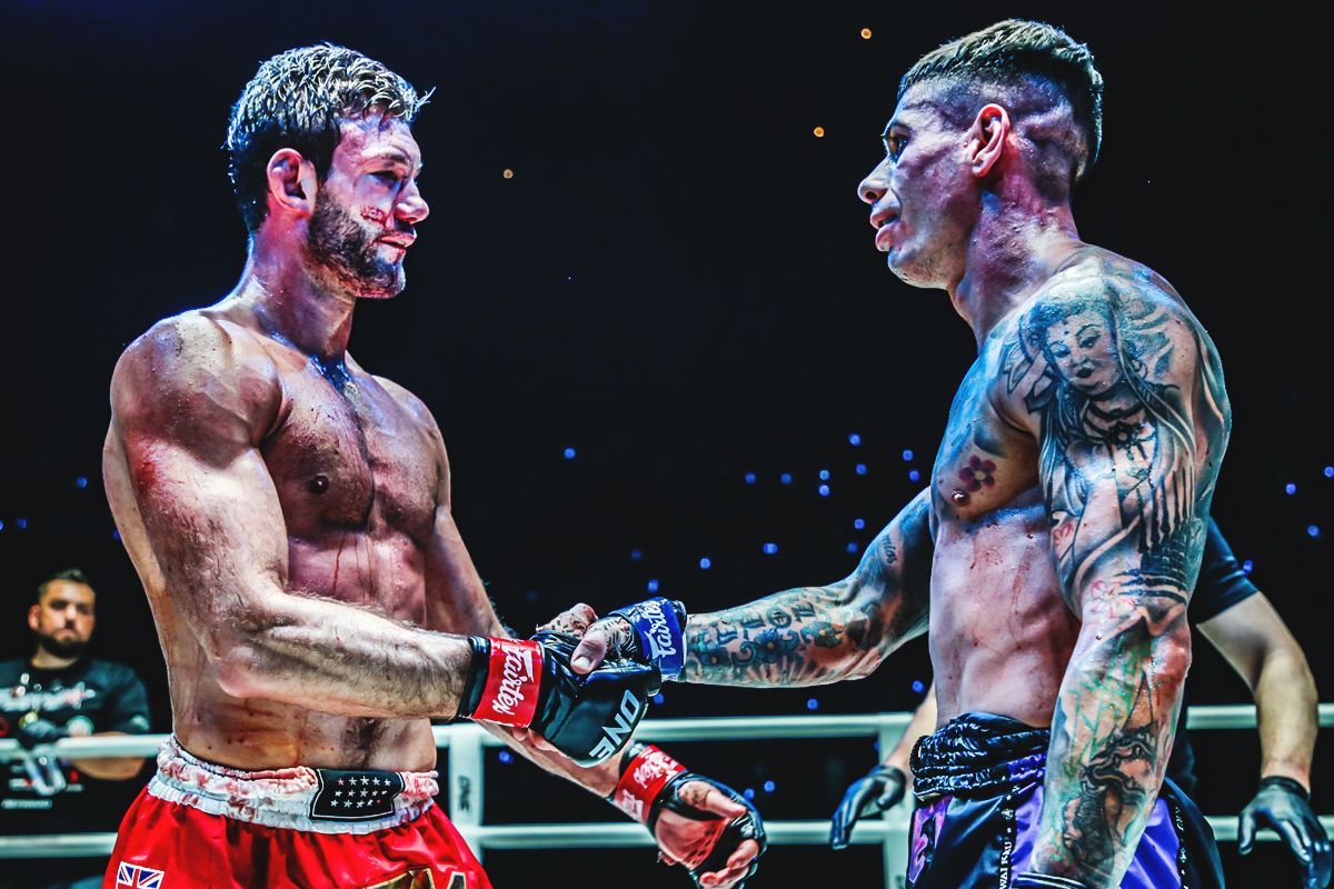 Liam Nolan shaking hands with Nauret Trujillo | Image credit: ONE Championship